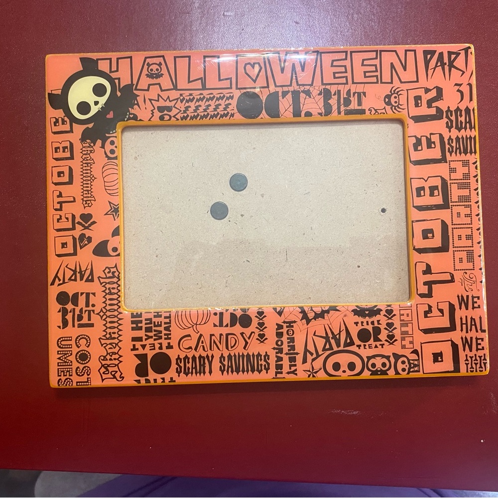 Halloween Themed Picture Frame - Orange and Black 4x6
